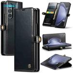 For Samsung Galaxy Z Fold5 CaseMe-003 PU + PC Business Style Crazy Horse Texture Leather Phone Case(Black)
