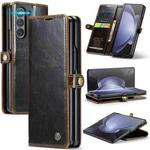 For Samsung Galaxy Z Fold5 CaseMe-003 PU + PC Business Style Crazy Horse Texture Leather Phone Case(Coffee)