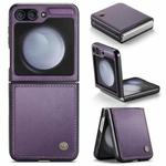 For Samsung Galaxy Z Flip5 CaseMe 023 Butterfly Buckle Litchi Texture RFID Anti-theft Leather Phone Case(Pearly Purple)