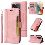 For Xiaomi Redmi Note 13 5G Global BETOPNICE Dual-side Buckle Leather Phone Case(Pink)