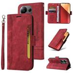 For Xiaomi Poco M6 Pro 4G/Redmi Note13 Pro 4G Global BETOPNICE Dual-side Buckle Leather Phone Case(Red)