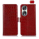 For Honor 90 Crocodile Top Layer Cowhide Leather Phone Case(Red)