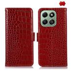 For Honor X6b Crocodile Top Layer Cowhide Leather Phone Case(Red)