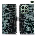 For Honor X6b Crocodile Top Layer Cowhide Leather Phone Case(Green)