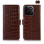 For Honor Play 60 Plus / 200 Smart Crocodile Top Layer Cowhide Leather Phone Case(Brown)