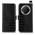 For Honor X9c 5G Global Crocodile Top Layer Cowhide Leather Phone Case(Black)