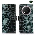 For Honor X9c 5G Global Crocodile Top Layer Cowhide Leather Phone Case(Green)