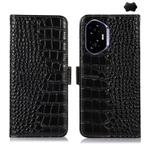 For Honor 400 Crocodile Top Layer Cowhide Leather Phone Case(Black)