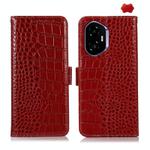For Honor 400 Crocodile Top Layer Cowhide Leather Phone Case(Red)