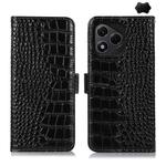 For Honor 400 Lite Crocodile Top Layer Cowhide Leather Phone Case(Black)