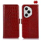For Honor 400 Pro Global 160.8mm Crocodile Top Layer Cowhide Leather Phone Case(Red)