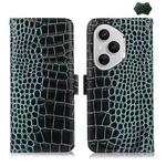 For Honor 400 Pro Global 160.8mm Crocodile Top Layer Cowhide Leather Phone Case(Green)