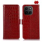 For Honor X6c 4G Crocodile Top Layer Cowhide Leather Phone Case(Red)