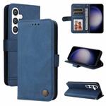 For Samsung Galaxy S24 Skin Feel Life Tree Metal Button Leather Phone Case(Blue)