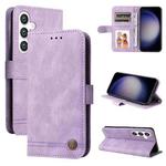 For Samsung Galaxy S24+ Skin Feel Life Tree Metal Button Leather Phone Case(Purple)