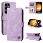 For Samsung Galaxy S24 Ultra Skin Feel Life Tree Metal Button Leather Phone Case(Purple)