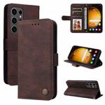 For Samsung Galaxy S24 Ultra Skin Feel Life Tree Metal Button Leather Phone Case(Brown)