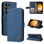 For Samsung Galaxy S24 Ultra Skin Feel Life Tree Metal Button Leather Phone Case(Blue)