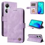 For vivo Y35+ Skin Feel Life Tree Metal Button Leather Phone Case(Purple)