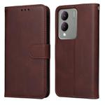 For vivo Y17s Classic Calf Texture Flip Leather Phone Case(Brown)