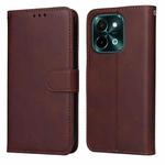 For vivo Y28 4G Global Classic Calf Texture Flip Leather Phone Case(Brown)