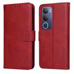 For vivo Y19s Classic Calf Texture Flip Leather Phone Case(Red)