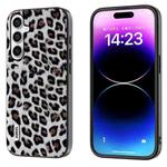 For Samsung Galaxy A24 4G ABEEL Black Edge Leopard Phone Case(Silver Leopard)