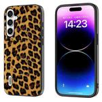 For Samsung Galaxy S23 FE 5G ABEEL Black Edge Leopard Phone Case(Golden Leopard)