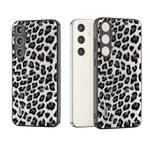 For Samsung Galaxy S24 5G ABEEL Black Edge Leopard Phone Case(Silver Leopard)