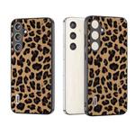For Samsung Galaxy S24 5G ABEEL Black Edge Leopard Phone Case(Golden Leopard)
