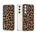 For Samsung Galaxy S24+ 5G ABEEL Black Edge Leopard Phone Case(Golden Leopard)