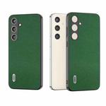 For Samsung Galaxy S24+ 5G ABEEL Black Edge Genuine Leather Mino Phone Case(Green)