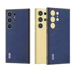 For Samsung Galaxy S24 Ultra 5G ABEEL Black Edge Genuine Leather Mino Phone Case(Royal Blue)