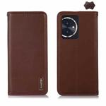 For Honor 100 KHAZNEH Nappa Top Layer Cowhide Leather Phone Case(Brown)