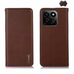 For Honor Play 60 Plus / 200 Smart KHAZNEH Nappa Top Layer Cowhide Leather Phone Case(Brown)