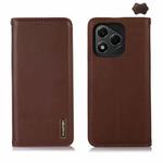 For Honor 400 Lite KHAZNEH Nappa Top Layer Cowhide Leather Phone Case(Brown)