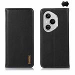 For Honor 400 Pro Global 160.8mm KHAZNEH Nappa Top Layer Cowhide Leather Phone Case(Black)