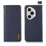 For Honor 400 Pro Global 160.8mm KHAZNEH Nappa Top Layer Cowhide Leather Phone Case(Blue)