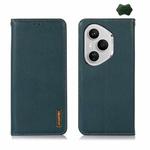 For Honor 400 Pro Global 160.8mm KHAZNEH Nappa Top Layer Cowhide Leather Phone Case(Green)