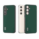 For Samsung Galaxy S24+ 5G ABEEL Genuine Leather Silky Soft Black Edge Phone Case(Green)