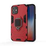 For iPhone 12 mini Shockproof PC + TPU Protective Case with Magnetic Ring Holder(Red)