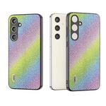 For Samsung Galaxy S24+ 5G ABEEL Diamond Black Edge Phone Case(Rainbow Diamond)