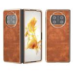 For Huawei Mate X3 Nano Plating Morocco Texture PU Phone Case(Brown)