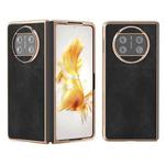 For Huawei Mate X3 Nano Plating Cowhide Texture PU Phone Case(Black)