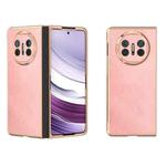For Huawei Mate X5 Nano Plating Cowhide Texture PU Phone Case(Pink)