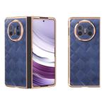 For Huawei Mate X5 Nano Plating Weave Plaid Texture PU Phone Case(Blue)