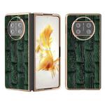 For Huawei Mate X3 Nano Plating Genuine Leather Mahjong Texture Phone Case(Green)