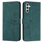 For Samsung Galaxy S23 FE 5G Skin Feel Heart Pattern Leather Phone Case(Green)