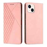 For iPhone 15 Plus Diamond Splicing Skin Feel Magnetic Leather Phone Case(Rose Gold)