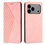For iPhone 17 Pro Max Diamond Splicing Skin Feel Magnetic Leather Phone Case(Rose Gold)